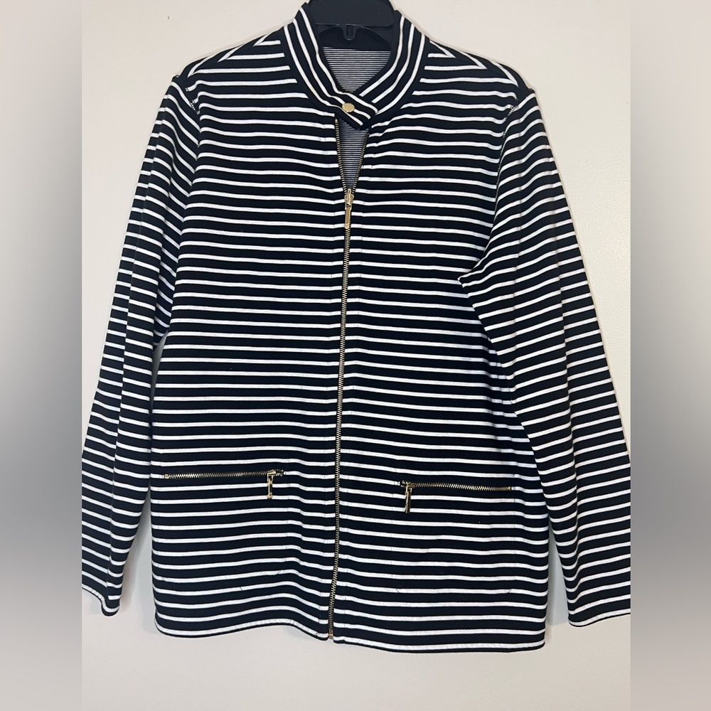 Lauren Ralph Lauren black and white striped reversible knit
